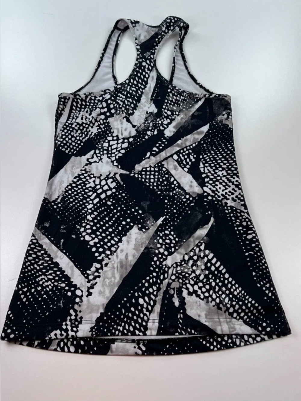 Lululemon Black & White Abstract Racerback Tank Top